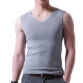 Plus Size Men Sporty Solid Color Sleeveless V Neck Slim Seamless Vest Tank Top.