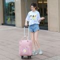New Style Can Back Trolley Travel Bag Female Hand-Held Luggage Bag Cute Large Capacity Student Draw-Bag Waterproof Boarding Bag. 