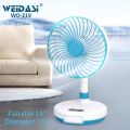WEIDASI WD-219 Rechargeable 2400mAh Battery Strong Wind Portable Desk Fan With LED Lamp.