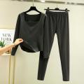 Popular Bottoming Top Pants Set Double Sided Derong Soft Basic Top Pants Moisture Absorbing Traceless Basic Top Pants Set. 
