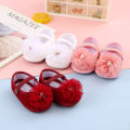 Big Chiffon Flower Baby Girls Flat Shoes Summer Cotton Girl Princess Prewalker Shoes Footwear Soft Bottom Non-Slip First Walking Shoes. 