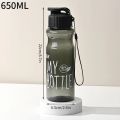 650ML Transparent Portable Leak-proof Shaker Sports Water Bottle with Lid For School Gym Travel Girl Boy BPA Free Water Bottles.