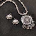 Indian Fashion Oxidised Silver Jewellery Looklike Choker Necklace Set for Women & Girls. 