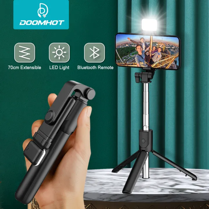 Selfi stick cum Tripod with LED Light - Selfie Stick - Selfie Stick