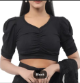 Cotton Half Body short Sleeve Crop Tops Blouse for Women. 