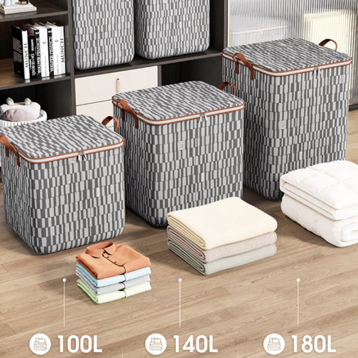 Clothes Storage Bins Cute Teddy Bear Quilt Storage Bag Wardrobe Sorting Storage Bucket Closet Storage Box Blanket Sorting Box Gonghpng