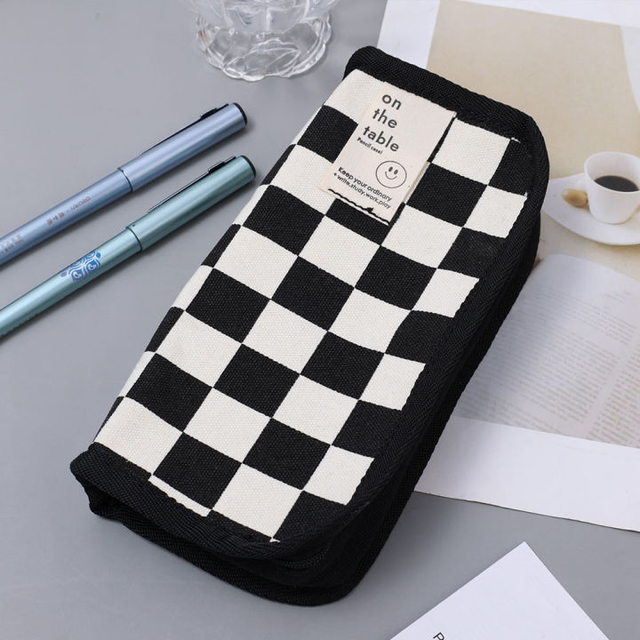 Exceotional%20Quality%20-%20Big%20Capacity%20Pencil%20Case%20Simple%20Checkerboard%20Latis%20Pencil%20Bag%20Stationery%20Student%20-%20Pencil%20Bag%20-%20Vintage%20Choice%20-%20Image%202