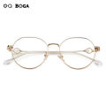 OQ BOGA 4 Colors Proof Radiation Anti Blue Light Metal Full Rim Computer Glasses Women Men Fashion Eye Protection Irregular Pearl Frame Eyewear. 