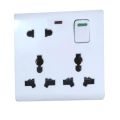 8-pin Multi socket double 3 pin & 2 pin socket MK size universal plug socket 13A 6 pin Plat & round.