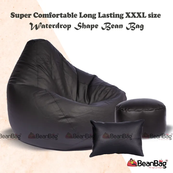 Bean%20Bag%20BD-XXXL%20Water%20Drop%20Shape%20Bean%20Bag%20Full%20Set_%20Bean%20Bag,%20Footrest%20&%20Pillow_Black%20Colour_Premium%20Quality%20-%20Image%202