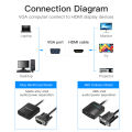 Vention VGA to HDMI Adapter 1080P VGA Male to HDMI Female Converter Cable With Audio USB Power for PS4/3 HDTV VGA HDMI Converter. 
