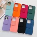 Slide Camera Lens Protection Case For iPhone 13 12 11 Pro Max XR X S 7 8 Plus SE Mini Luxury Shockproof Soft Silicon Color Cover. 