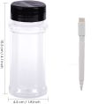 Double Outlet Plastic Spice Jars Bottle With Shaker Lids Labels Sticker Seasoning Containers For Herbs Powders Pepper.