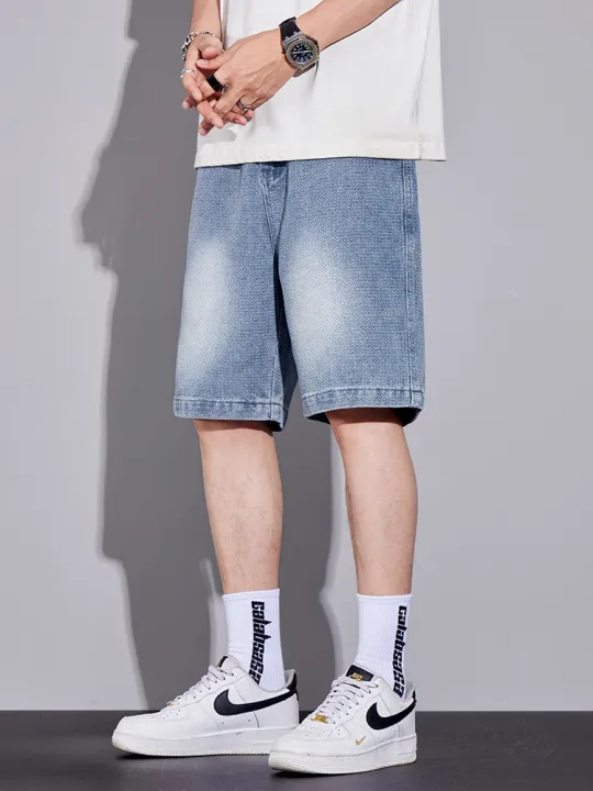 New%20in%20Men's%20Baggy%20Denim%20Shorts%20Starry%20Sky%20Fabric%20Soft%20Straight%20Vintage%20Casual%20Fashion%20Wide%20Short%20Jeans%20Streetwear%20-%20Image%204