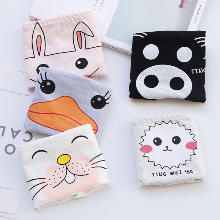 5Strip%20Underwear%20Female%20Student95%25Cotton%20Korean%20Style%20Girl%20Cute%20Cartoon%20Middle%20Waist%20Women's%20Briefs%20for%20Junior%20High%20School%20Students%20-%20Image%207