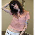 Graphic print crew neck T Women's Short-Sleeved Shirt. 