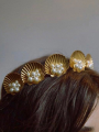 Marine Style Golden for shell Tiara Crown with Comb Faux Pearl Beaded Wedding. 