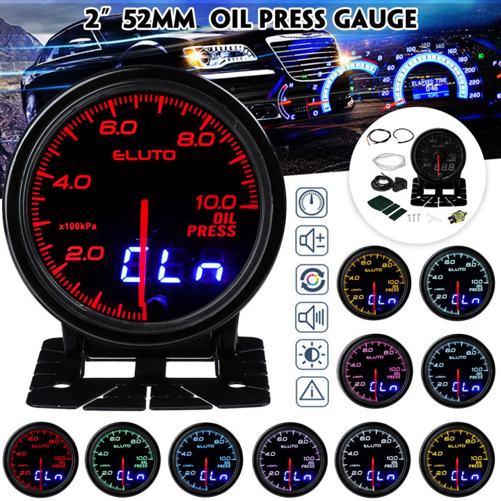Speed lives ELUTO 2'' 52mm Digital & Pointer Car Oil Pressure Gauge ...