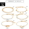 6pcs/sets Bohemian Beaded Bracelets for Women Pretty Flowers Leaf Hollow Out Geometry Adjuatble Tassel Jewelry 9143.