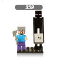 8pcs/set Minecraft Figures Building Steve Alex Wither skeleton Zombie Blocks Bricks For Children Gift Toys X0127.