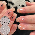 Black White Star Y2K Nail Art Stickers Metallic Silver Star Nail Decals Hologram Nail Seals Korean Style Manicure Deco LEBSO-167.