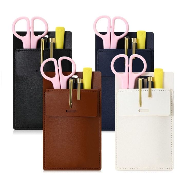 Staff Accessories PU Leather Pen Pouch Pen Clip Supplies Pencil Bags ...