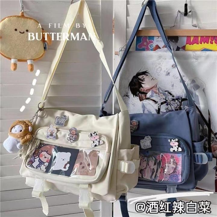 Japanese Kawaii Crossbody Bags For Women Transparent Pocket itabag Student Shoulder Bag Handbags Book Bag JK Ita Bag Girls Bolsa