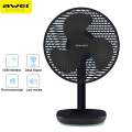 AWEI F23 Rechargeable 4000mAh Lithium Battery Strong Wind 4 Speed Modes Desk Fan. 