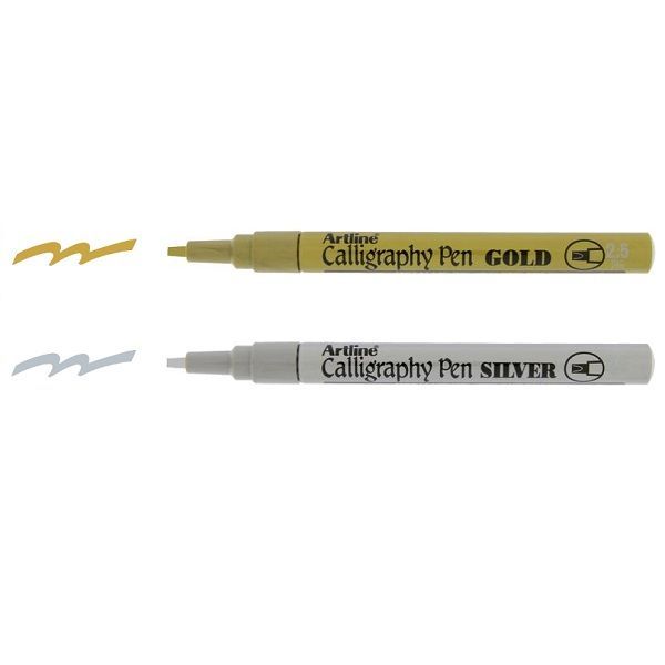 Artline%20Metallic%20Calligraphy%20Pen%20Gold%20Silver%20Colour%20Ink%202.5mm%20Chisel%20Tip%20-%20Image%202