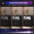 Smart Bedside Table with Lighting, LED Nightstand with 24-Color RGB Lights, Modern Bed Side Table/Night Stand for Bedroom, Living Room,24/18. 