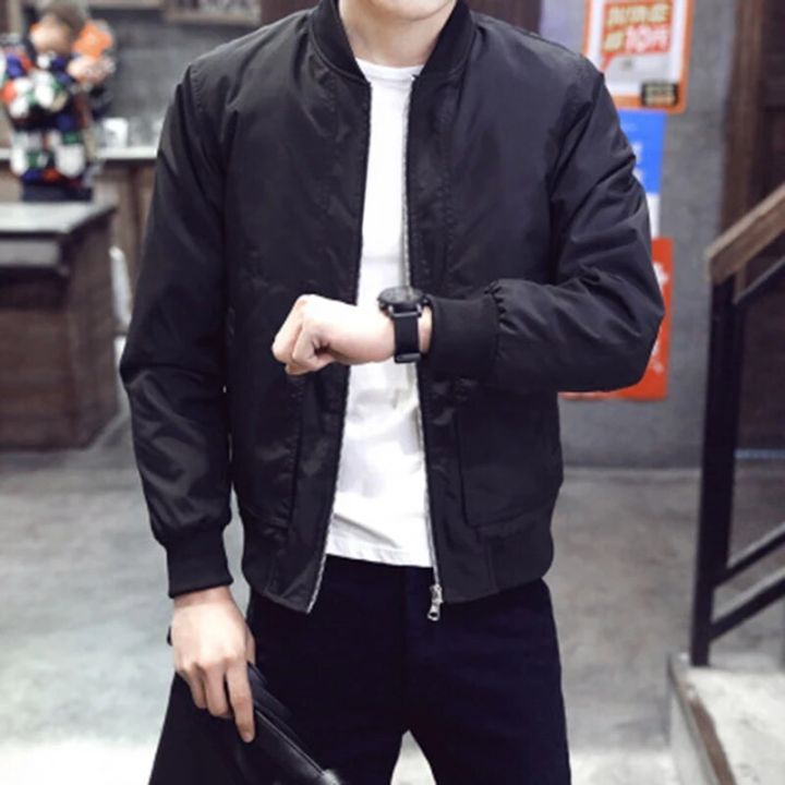 Autumn%20Bomber%20Jacket%20Men's%20Casual%20Zipper%20Jacket%20Coat%20Black%20Thin%20Slim%20Fit%20Stand%20Collar%20Long%20Sleeve%20Slim%20Outwear%20Clothing%20Tops%20-%20Image%202