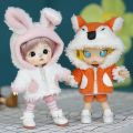 【The road to happiness Store】1 Set Cute 11 Dolls Animal Rabbit Fox Dinosaur Coat + Pants for 1/12 BJD, Molly Doll Clothes. 