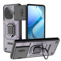 Lenuo For vivo iQOO Z9 Turbo Back Cover Shockproof Armor Slide Camera Lens Protection Ring Stand Phone Case. 