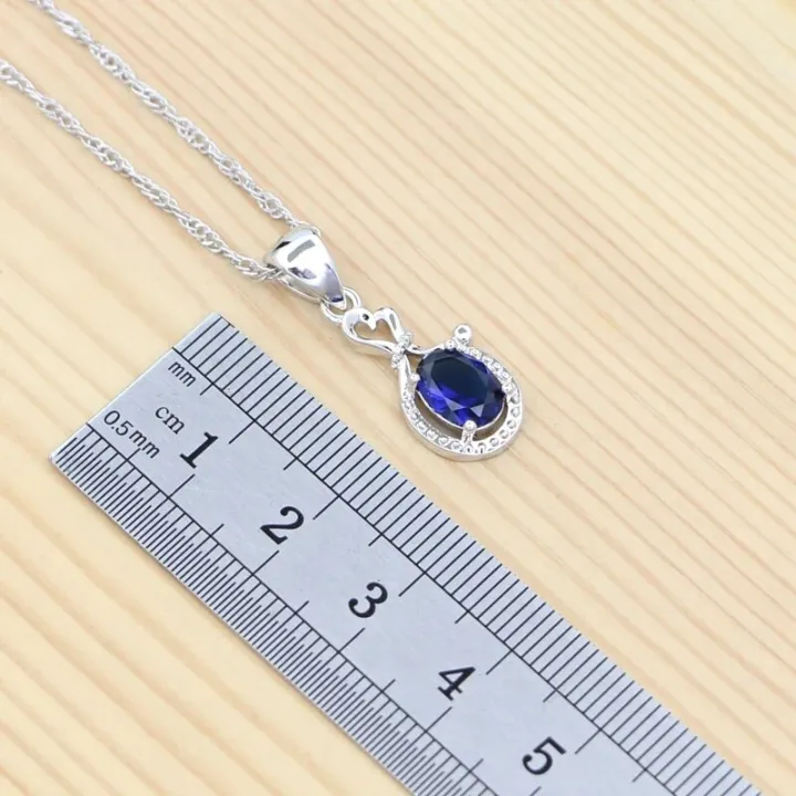 925%20Sterling%20Silver%20Bridal%20Jewelry%20Set%20Sapphire%20Ring%20Earrings%20Bracelet%20Necklace%20Pendant%20for%20Women%20Party%20Accessories%20-%20Image%204