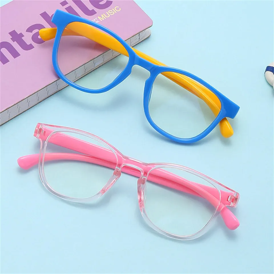 Square Kids Glasses Silicone Flexible Children Optical Frame Boys