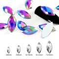 100pcs Glitter Acrylic Horse Eye Non Hotfix Rhinestones Nails Crystals Beads Strass стразы for платье vestidos Dress Nail Art. 