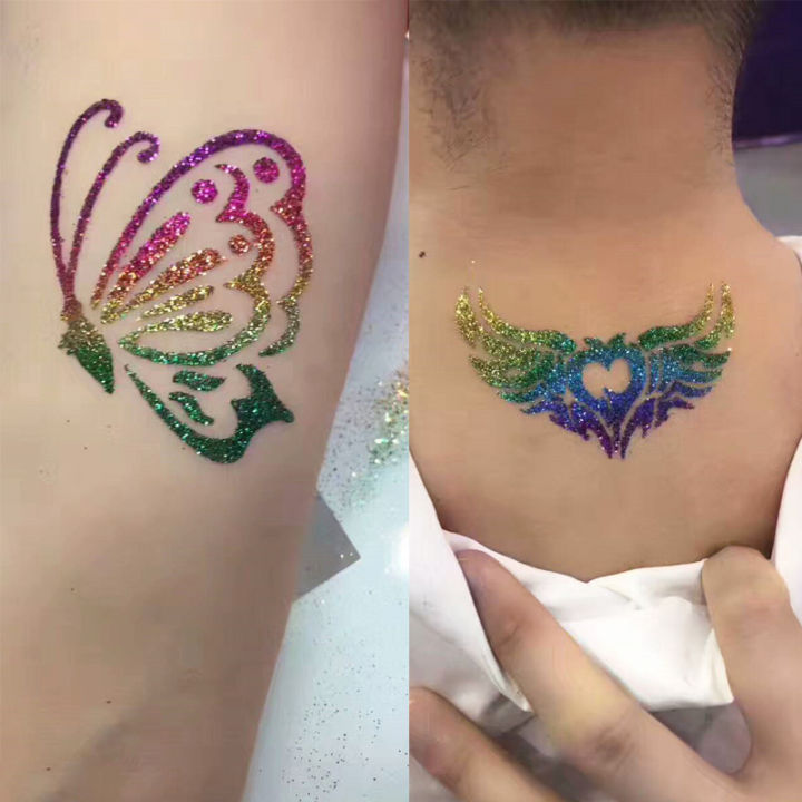 Body%20Art%20Glitter%20Tattoo%20Kit%20118%20Pattern%20Stencils%20Powder%20Brush%20Glue%20Temporary%20Tattoos%20Tools%20-%20Image%204