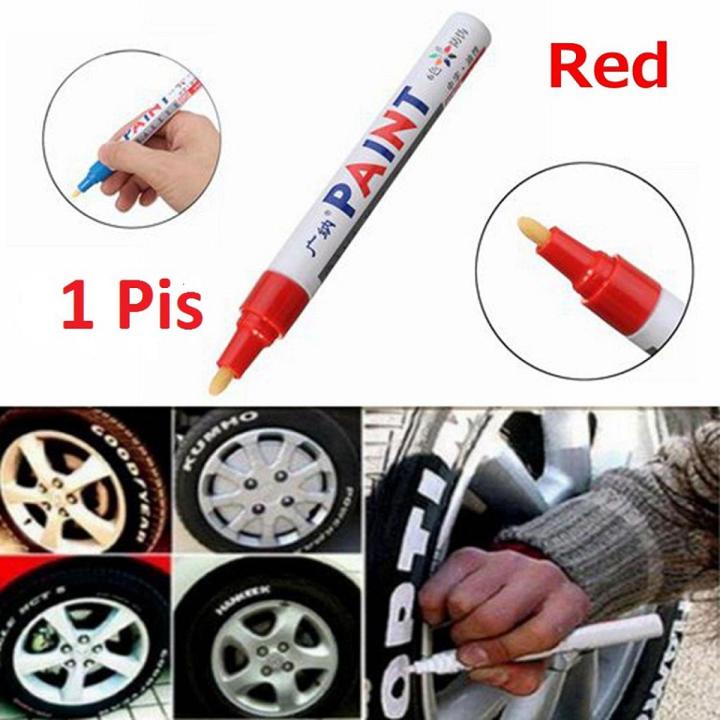 Waterproof Tire Marking Pen for Motorcycle and Car. RED 1 Piece