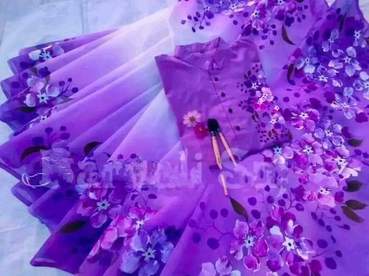 Block Print Half Silk Saree And Dhupian Panjabi For all (Block Print )