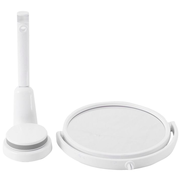 Modern Drill-Free Bathroom Mirror 2 Side Makeup Vanity Shave Mirrors Wall Suction Folding Arm Extend Round Bath Accessories