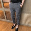 2022 Men Striped Suit Pants Ankle Trousers New Men's Formal Pants High Quality Business Fashion Casual Msn Clothing Dress Pants. 