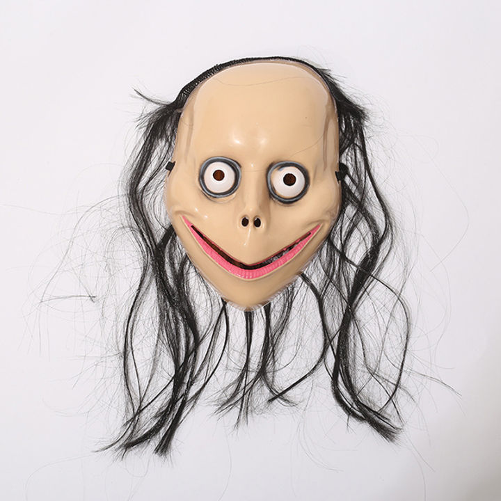 New Halloween Horror Mask With Long Hair Funny Mask V-shaped Mouth Mask Female Ghost Mask Roleplay Mask Halloween Prop