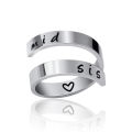 Fashion Sisters Family Stainless Steel Ring Irregular Double Opening Can Be Adjusted Titanium Steel Ring Jewelry Ring. 