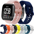 [autismaut] Applicable Fitbit Versa lite/ versa2 Samsung Iron Button Silicone Strap Sports Wristband Watch Band. 