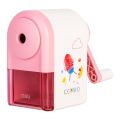 Deli Rotary Pencil Sharpener, Auto Feed Table Sharpener for Graphite & Colour Pencil, 8mm Cute, Simple Portable Easy Gripped Sharpener Machine for Gifting Kids, Safe Rotary Pencil Sharpeners. 