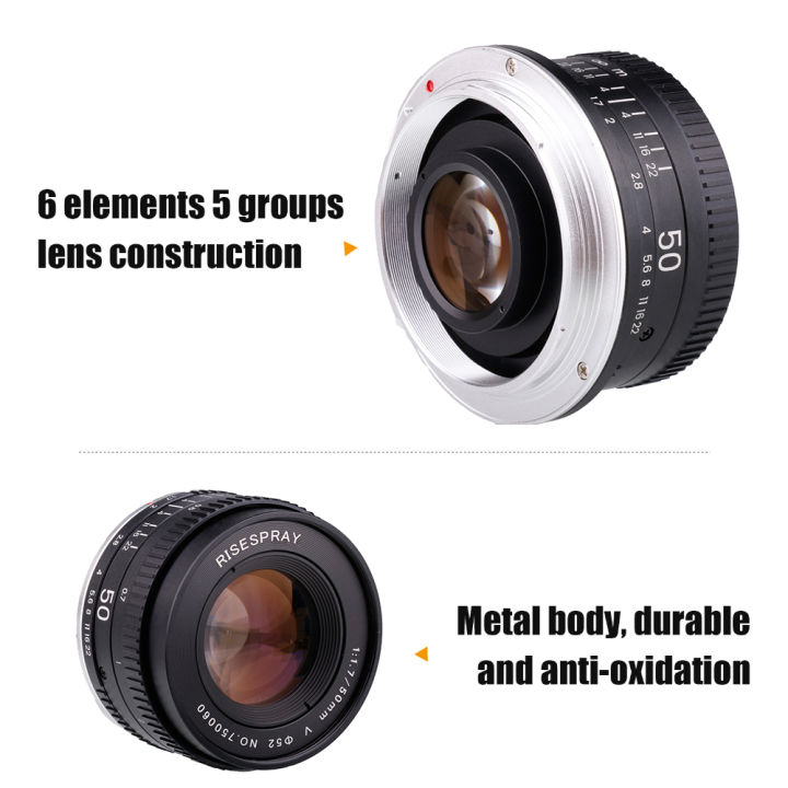 Metal%20RISESPRAY%2050MM%20F1.7%20Generation%20V%20Large%20Aperture%20Manual%20Focus%20Prime%20Full%20Frame%20Camera%20Lens%20For%20CANON%20EOS%20EF%20NIKON%20AI%20F%20-%20Image%206