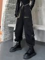 Techwear Patchwork Cargo Pants Women Harajuku Streetwear Pockets Oversize Joggers Trousers Female Japanese Loose Tracksuit.