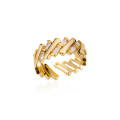 Zircon Bar Rings For Women Gold Plated Stainless Steel Bar Opening Ring 2023 Trending Luxury Wedding Aesthetic Jewelry anillos.