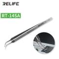 Tweezer RT-14SA LONG CURVED TIP Precision Tweezers Curved Tweezers Tools Professional Tweezers TW-14S Stainless Steel Curve Tweezers. 