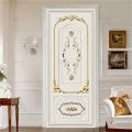 Retro European Style Door Stickers Modern Home Decoration Mural 3D Entrance Closet Waterproof Self-adhesive Paper.